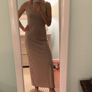 Bar III brown and white stripped maxi dress
